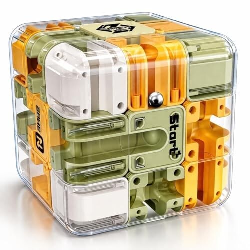 Premium 3D Maze Puzzle Cube with Steel Ball(Start-to-Finish Track)