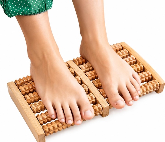 NAMRA Wooden Dual Foot Massager Roller | Acupressure | Reflexology | Daily Comfort | Men Women