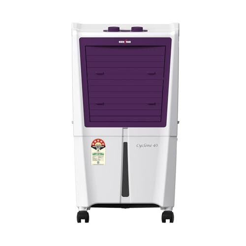 Kenstar CYCLONE HC 40L Personal Air Cooler|Honeycomb Pad|High Speed Fan|45 Ft Powerful Air Throw|White & Purple