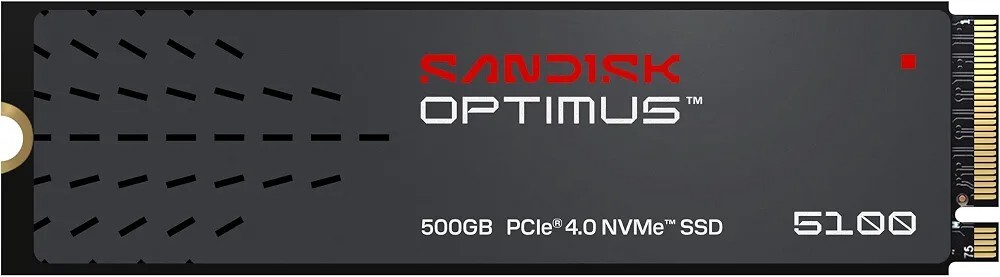  SANDISK Optimus™ 5100 NVMe™ SSD, 500GB, Upto 6600MB/s R, 5600MB/s W, 5Y Warranty,