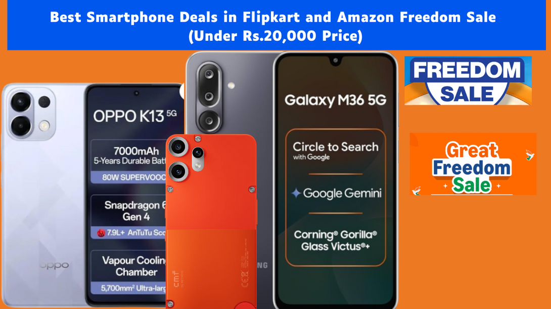 Best Smartphones to Buy in Flipkart Freedom & Amazon Independence Day Sale ( under Rs.20,000 )