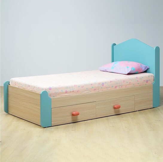 Smartsters Single Bed with Storage for Kids | Engineered Wood | Double Drawers | Soft Edge