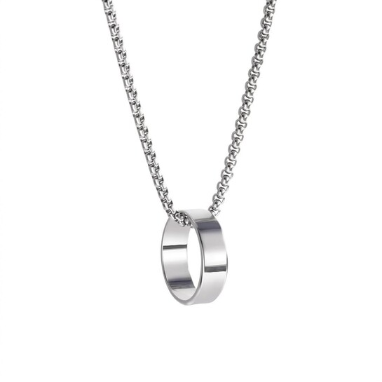 SALTY ALPHA Anti-Tarnish Stainless Steel Promise Ring Locket Neck Chain for Men
