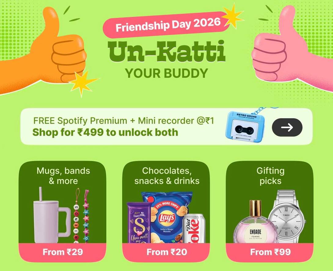 Flipkart Minutes : FREE Spotify Premium + Mini Recorder @ ₹1 (Min. Purchase ₹499)