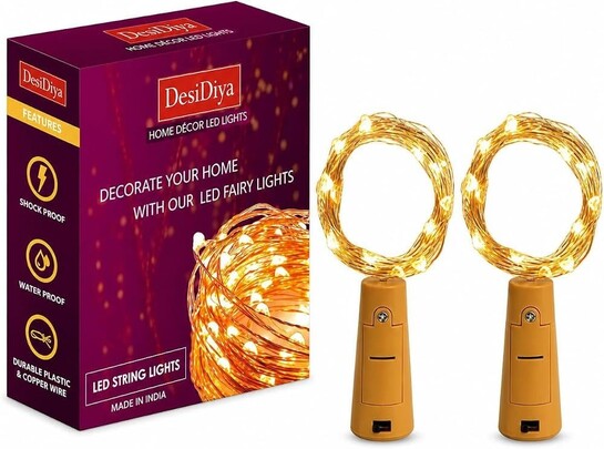  Desidiya® Bottle Lights with Cork (Pack Of 2)