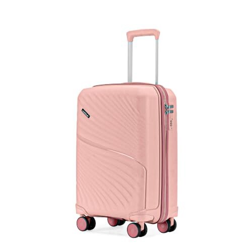 Meridian Cabin Suitcase 55 cm 20 inch Polypropylene Hard Trolley, 8 Spinner Wheels, Blossom Pink/Megenta Pink