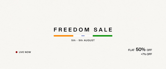 Freedom Sale | Flat 50% OFF + 7% OFF