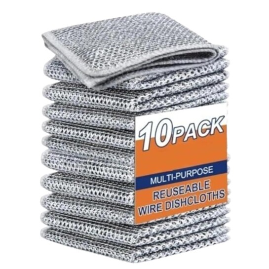 (10 Pack) Non-Scratch Dish Wash Cloth