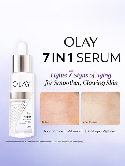 Olay 7in1 Face Serum With Niacinamide Vit C & Collagen Peptide To Fight Ageing 30ml