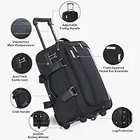 Lavie Sport 45 cms Matrix Wheel Duffle Bag | Laptop Compatiable and Combi Lock