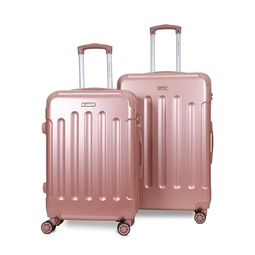 AMERICAN TRAVELLER Rockstar Set-2 Polycarbonate 8-Wheel Luggage Trolley Bag | Durable Hard Case Polycarbonate| Lightweight| TSA-Type Lock| Anti-theft Zipper| Suitcase for Unisex| 5-Year Warranty