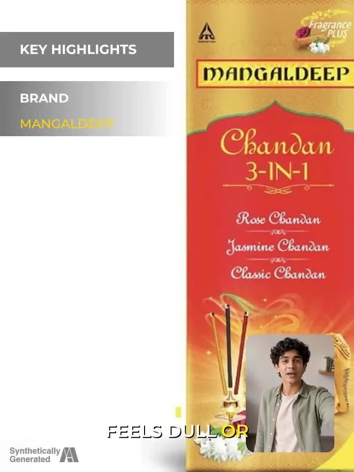 MANGALDEEP Chandan 3in1 - rose chandan, jasmine chandan and class..