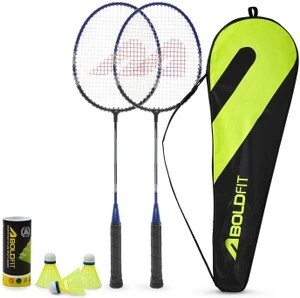 BOLDFIT Aeroflex - Set of 2 Aluminum racquets + 1 tube (3 nylon s...more