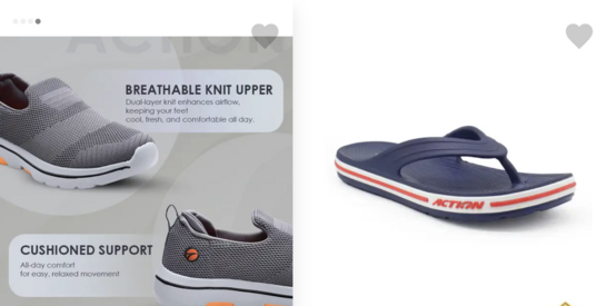 Action footwear up to 88 % off from ₹199