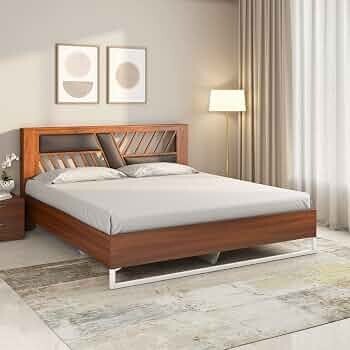 Nilkamal Zion Meta Without Storage | 1 Year Warranty Engineered Wood Queen Bed
