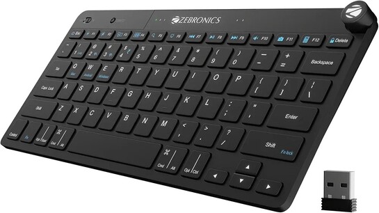 ZEBRONICS KEYPAD X1 Wireless Bluetooth Keyboard, Scissor Switches, 2.4GHz & Dual BT for (Mac | Android | Windows