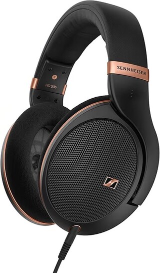 Sennheiser HD 505 Open‑Back Hi-Res Audiophile Headphones, Angled Transducers, Ultra-Light Design,