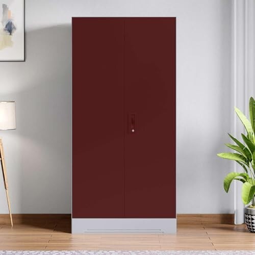 Interio by Godrej Slimline 2-Door Steel Almirah | Cupboard for Clothes, Russet, 1-Year Warranty, 2 Shelves