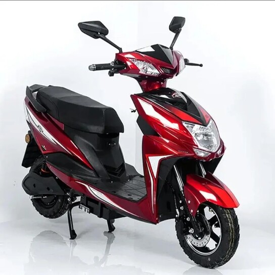 MIOOX Electric Scooter, Sporty Design, Black and Grey Lithium Ion Battery with 48V 30AH Range 50-60km Speed:35-40km/h Non RTO-EV Bike (Red)