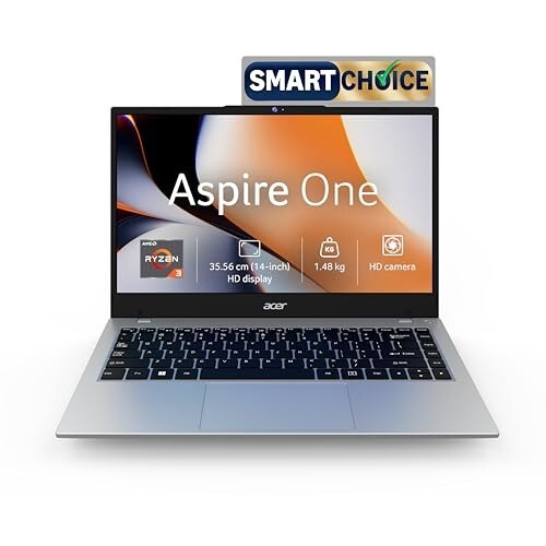 Acer Smartchoice Aspire One, AMD Ryzen 3-7320U, Office 2024 + M365 Basic, Thin and Light Laptop