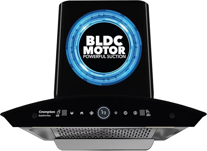[Mumbai]  Crompton QuietPro Plus BLDC 1600m3/hr 60cm Curved Chimney| Filterless Intelligent Autoclean|