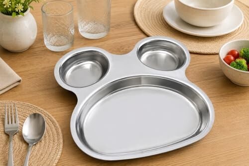 Clazkit Stainless Steel Micky Plate for Kids [Apply 50% coupon discount]