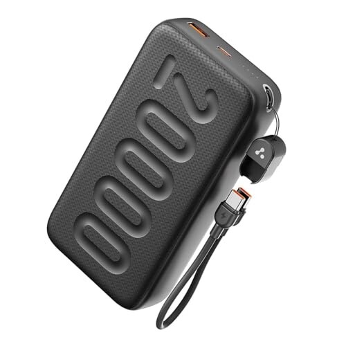 Ambrane 20000mAh Powerbank with in-Build Type C Cable, 22.5W Fast Charging