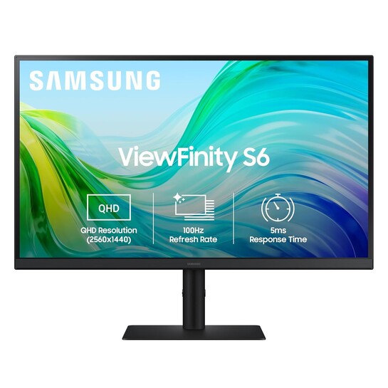 Samsung 27" (68.5cm) IPS 2K QHD Monitor|2560 X 1440|100 Hz|5ms|300nits|Height Pivot Adjustable Stand|SRGB 99%|Ports-HDMIX2,DP,Headphone|Eye Saver Mode|Flicker Free