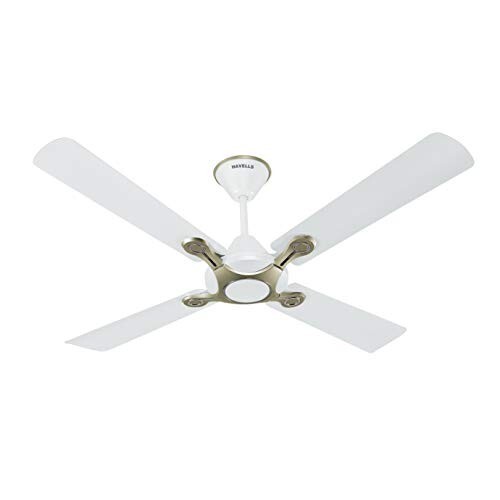 Havells 1200mm Leganza ES 4B Ceiling Fan | Best fan in 4 Blade, Premium Finish Deco. Fan(Pack of 1, Pearl White Silver)