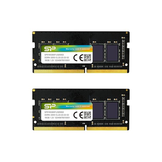 SP Silicon Power DDR4 32GB(16GBx2) 3200MHz CL19 1.2V SODIMM Laptop Computer RAM Memory (SP032GBSFU320X22IN)