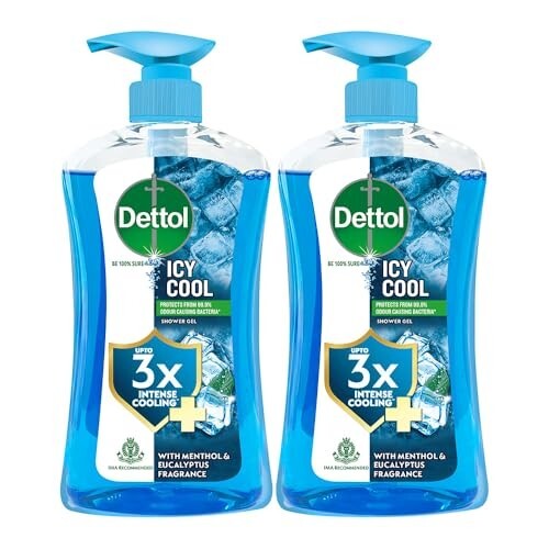 Dettol Icy Cool Body Wash and Shower Gel Pump | 500ml Pack of 2