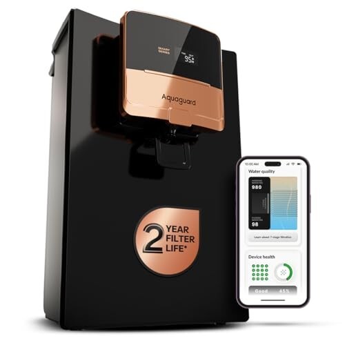 Aquaguard Ritz Pro RO+UV+Copper Water Purifier I Stainless Steel Tank, With Mega Sediment filter