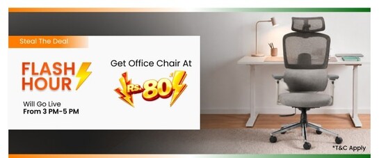 Pepperfry | Flash Deal - Office Chair at Rs. 80 | Sales goes live at 3 pm