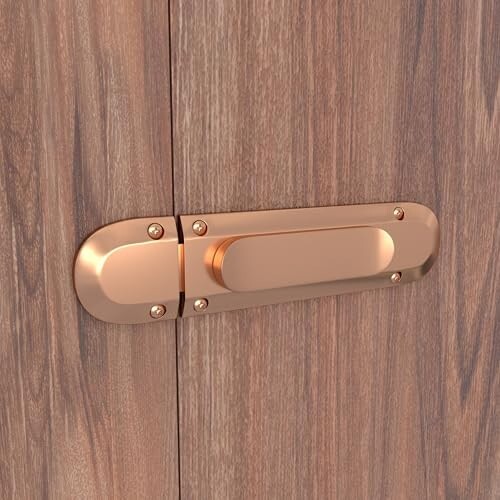 Boniry Door Latch Lock | Solid Metal Door Stopper (1, Rose Gold)