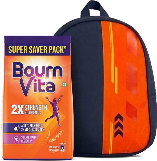 Bournvita Chocolate Nutrition Drink Pouch with Free Bagpack (1 kg)