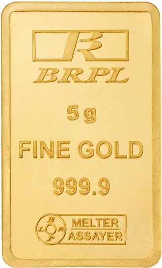 BRPL 24 (9999) K 5 g Gold Bar, Extra 4% off auto applied, Effective 15336/gram