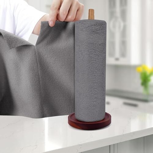 SAMEZONE Microfiber Cleaning Cloth Roll 25x25 cm - Reusable, Washable Tear-Away Cleaning Rags for Home, Kitchen Surfaces, Garage & Auto Detailing Car, Dishes Cleaning Towels 20 Pack (1, Grey)