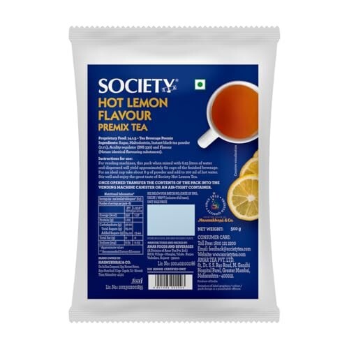 Society Hot Lemon Premix Tea | Instant Lemon Tea | 500g Pouch