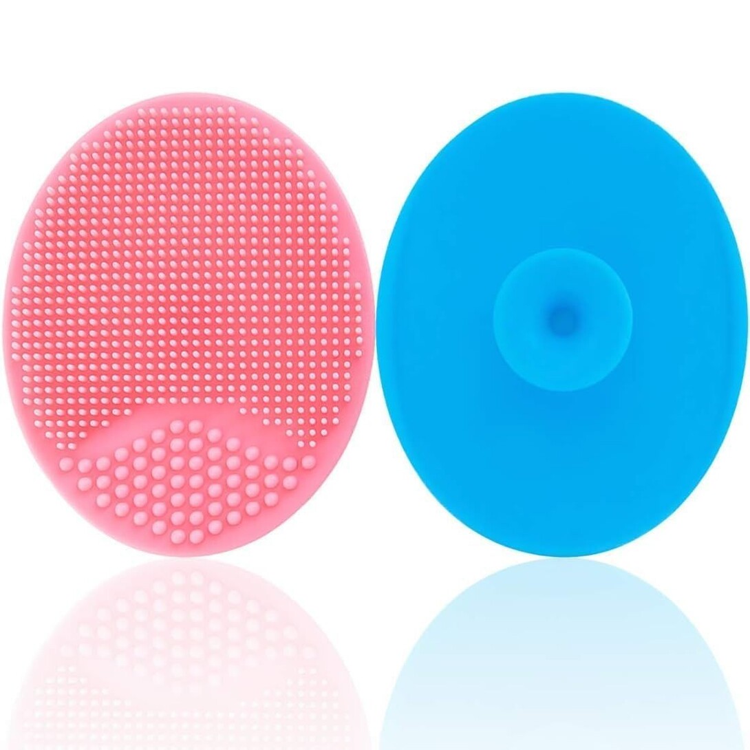 Soft Silicon Body Scrubber for Bathing, Skin Soother Bath Brush, Mini Silicone Scalp Scrubber, Craddle Cap Brush, Kids, Newborn Baby, Toddler Silicone Massage Brush for Cleansing (Pack of 2)