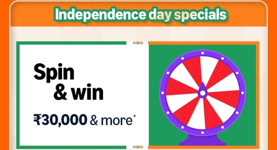 Amazon Funzone : Independence Day Spin And win ₹30000 or more