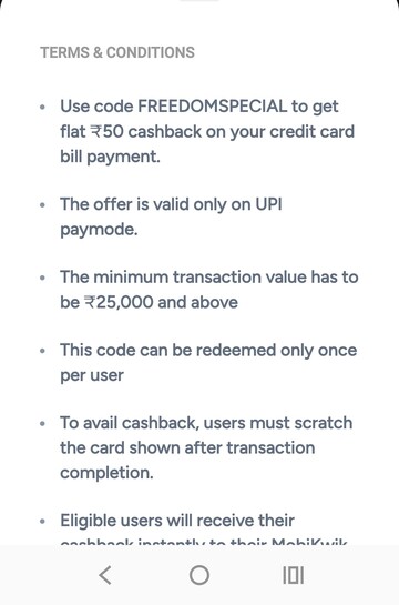 MobiKwik Credit Card Bill Payment Offer