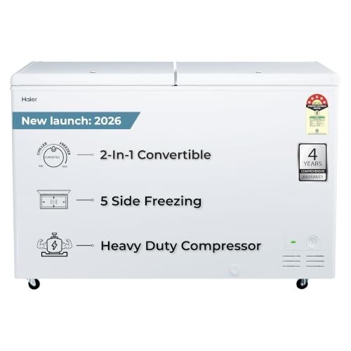[Coupon + ICICI/Axis CC EMI] Haier 439L 5-Star Convertible Double Door Deep Freezer