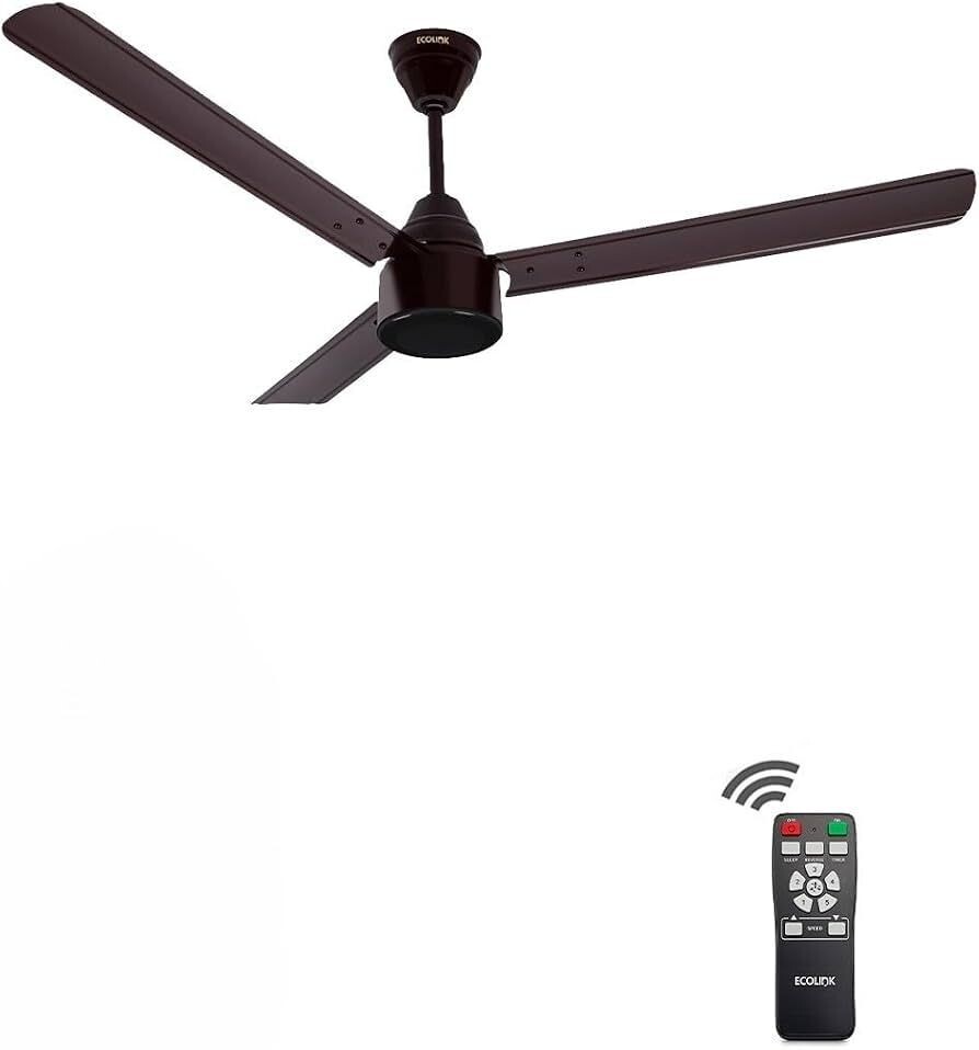 EcoLink AiroMax BLDC 1200mm Ceiling Fan – Brown | Power-Saving BLDC Technology | High Airflow Performance | Low Noise | 2-Year Warranty | Pack of 1