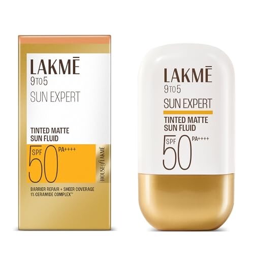 Lakme Sun Expert Tinted Dry Matte Sunscreen Fluid SPF 50+ PA++++ | Bronze (50ml)