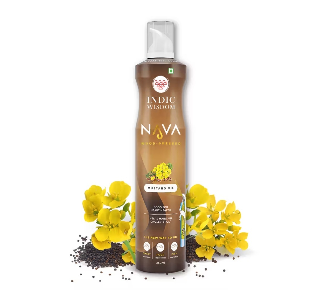 INDICWISDOM -Nava-Spray-Wood Pressed Mustard Oil (No Aerosol/CFCs/Preservatives)(Cold Pressed-Extracted On Wooden Churner) 250ml on Instamart