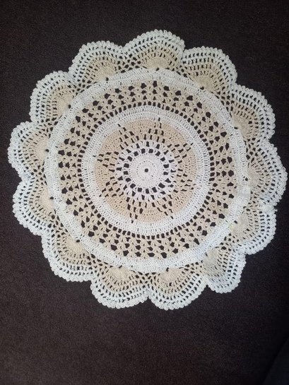 Handmade Crochet White Round Table Centrepiece | 20cm Diameter | Home Decor