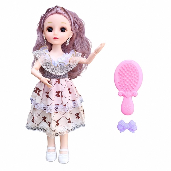SHANAYA Korean Big Doll 11 Inch | 3D Eyes | Designer Dress | Fashion Accessories | Girls
