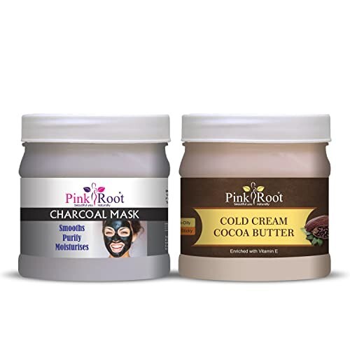 Pink Root Charcoal Mask 500gm with Cocoa Butter Cold Cream 500gm