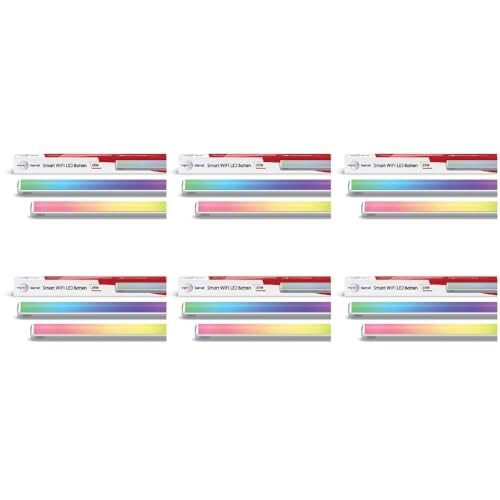 wipro Next Smart Wi-Fi 20W CCT+RGB LED Batten | Pack of 6