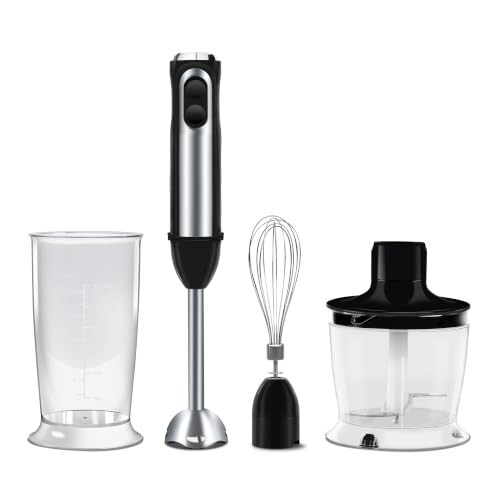 Wipro Elato FMB 204 Hand Blender with Chopper and Whisk|Powerful 200 Watt Copper Motor 
